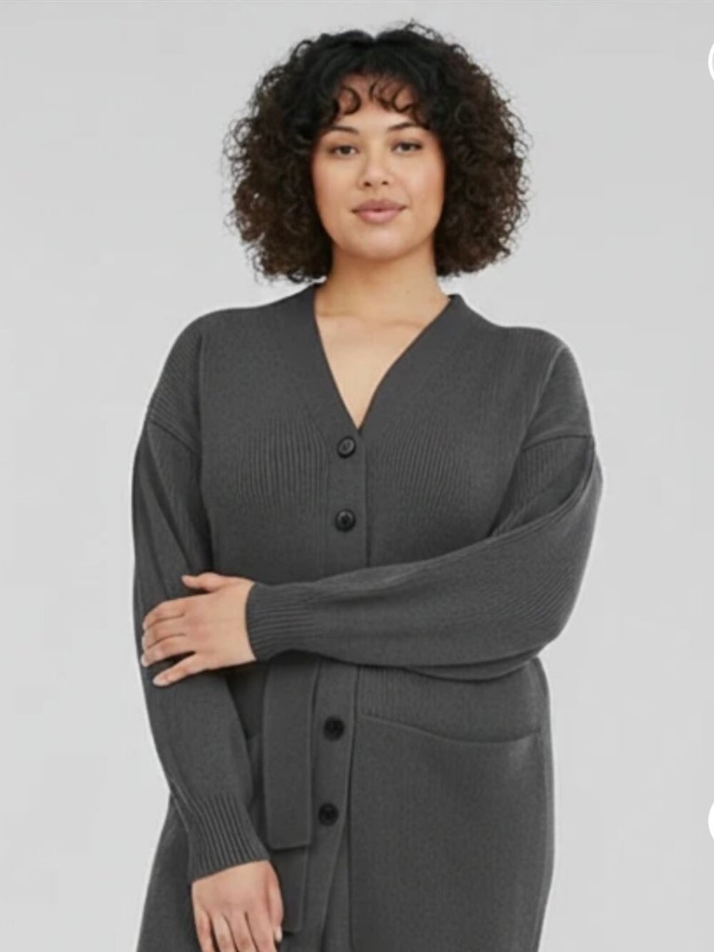 Alex Mill Grey V-Neck Sweater Jumpsuit - Heather Grey